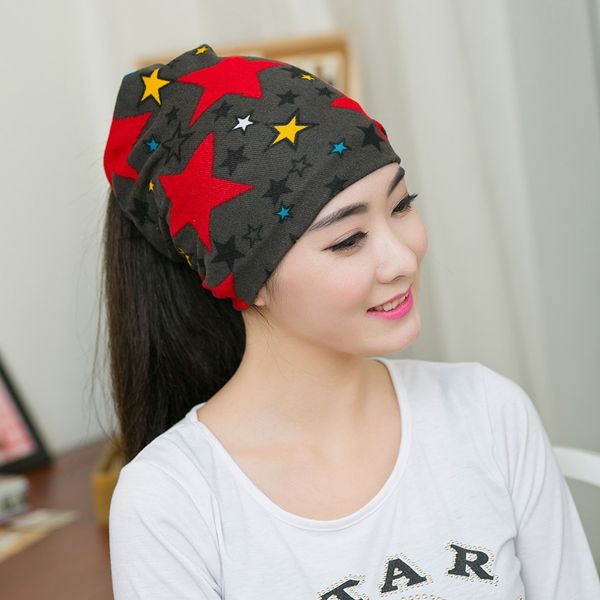 

fashion women hat fall winter hats casual star beanie girls caps warm hats ear protection wool hat beautiful scarf swag cap, Blue;gray