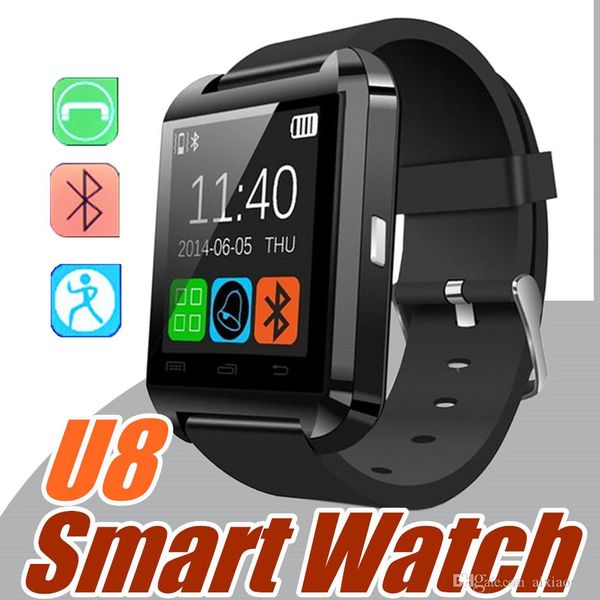 

30X Bluetooth Smart Watch U8 наручные Smartwatch для iPhone 4 4S 5 5S 6 6S 6 plus Samsung S4 S5 S8 примечание 2 3 7 8 Android т