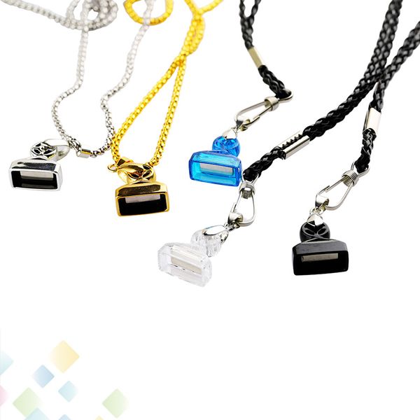 

Original Lanyard Demon Killer Vape Metal Leather Holder fit COCO JU Portable Pod Kit Ecig Necklace Accessory String With 5 Colors DHL Free