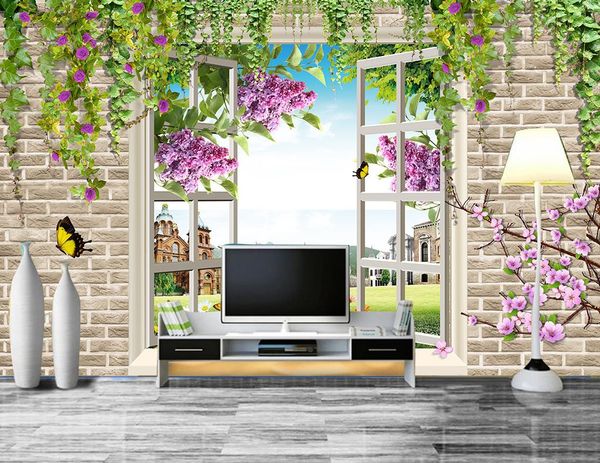 

custom 3d wall murals wallpaper 3d p wallpaper murals flower mural modern minimalist window floral landscape mural background wall decor