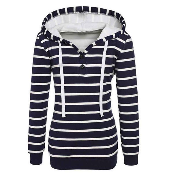 

womens stripe loose casual long sleeve hoodie sweatshirt jumper pullover manteau femme hiver sudaderas mujer 2018 moleton 5, Black