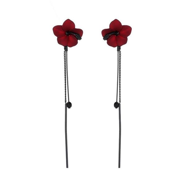 

2018 new arrival plant resin women hyperbole drop earrings silver green red flowers earrings fashion jewelry, Golden