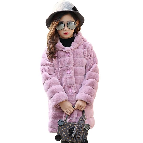

winter pink gray jackets for girls long velvet warm cotton hooded jacket for girls kids coat children pure color outwears, Blue;gray