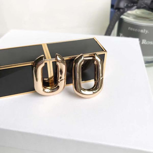 

New Fashion simple Square earring stud hoop gold color brand name wholesale price free shipping PS6617A