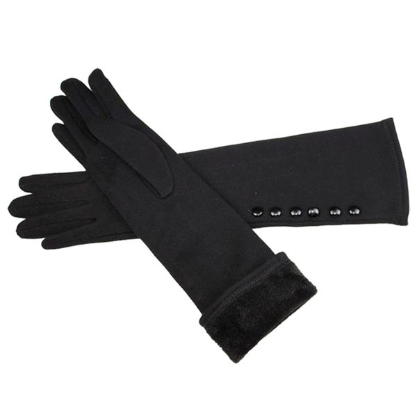 

2018 new 38cm long knit mittens of cotton gloves and high elastic sleeve for the spring and autumn heat preservation, Blue;gray