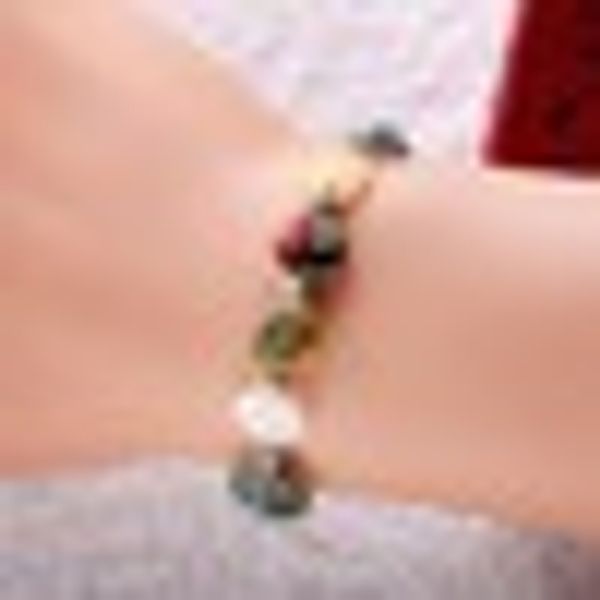 

lnrrabc 2018 new beaded mixed colors lampwork glass bead murano millefiori bracelet venetian sale stretch bracelets for women, Golden;silver