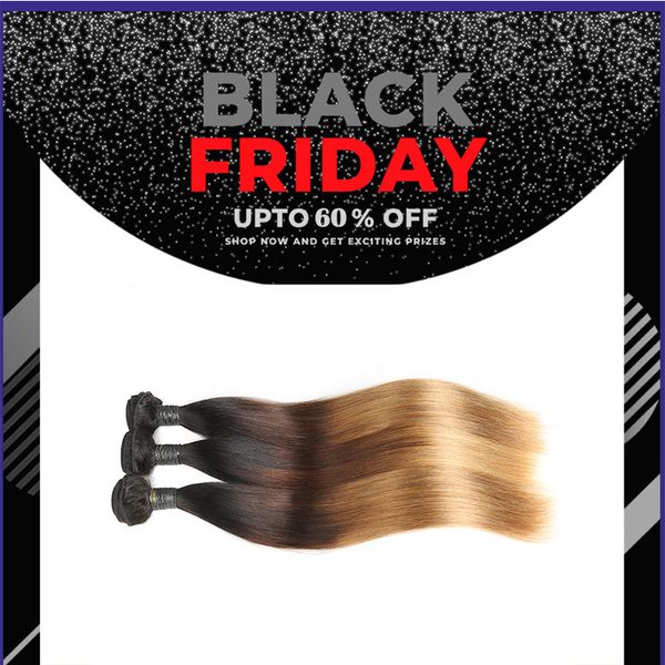9a 3 Tone Ombre Peruvian Straight Hair Weave Bundles 1b 4 27 Remy