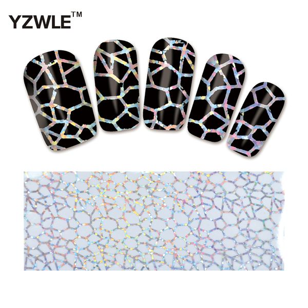 

yzwle 1 pack(10pcs) diy nail art transfer foil decal beauty craft decorations accessories for manicure salon #xkt-n01, Black