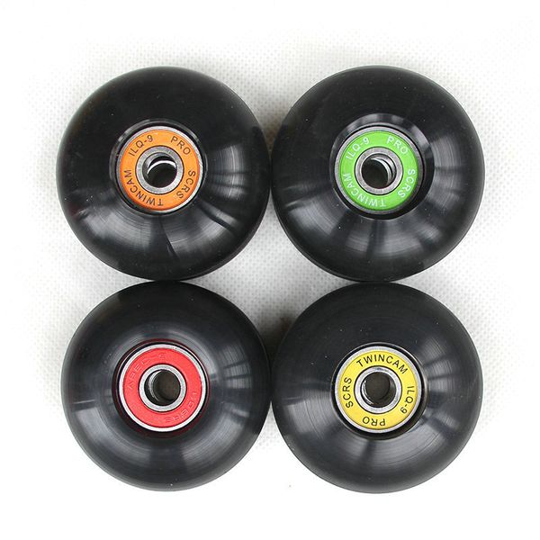 

2018 new 52mm*30mm black skateboard wheels abec-9 bearings set 4pcs double rocker pu wheels white skateboard parts ing