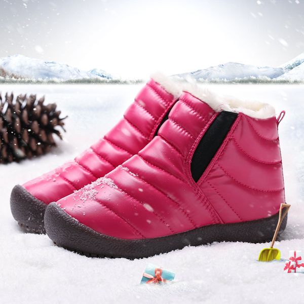 

winter shoes warm snow boots girls waterproof plush snow boots children boys fashion warm toddler girl boots, Black;grey