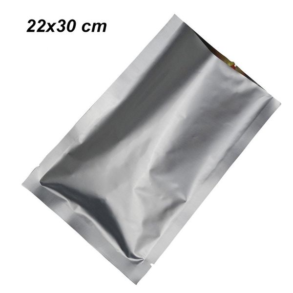 22x30cm Open Top Foglio di alluminio puro Sigillabile a caldo Sacchetti con valvola per alimenti sottovuoto per noci essiccate Fiore Foglio di mylar Sacchetti per imballaggio sottovuoto a caldo