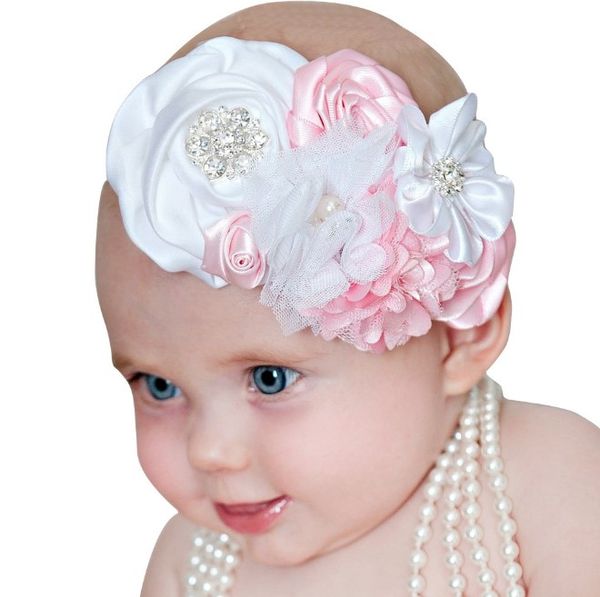 Baby Headbands Big Flower Bow Girls Chiffon Satin Hair Accessories