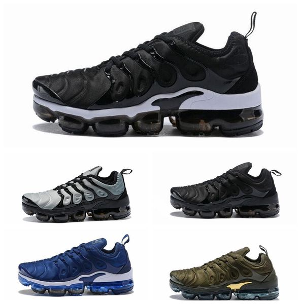 

2018 новый TN плюс оливковый в металлическом Белом серебре Colorways обувь Мужская обувь для бега дизайнер обуви пакет тройной черный Мужская обувь