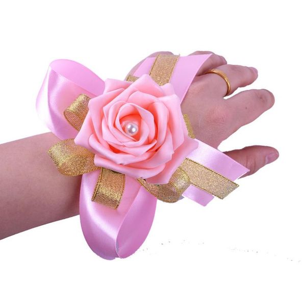 

christmas bride wrist flower decoration wedding products simulation flower wedding celebration products, White