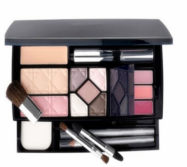 

new fanous travel exclusive makeup pallete powder+eyeshadow+eyebrow pencil+mascara+blusher+lip gross with makeup tools shopping