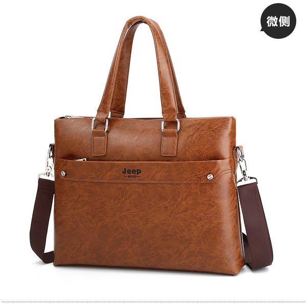 

men's bag one shoulder bag gyibug cow leather business trip men's handbag slanted with computer briefcase