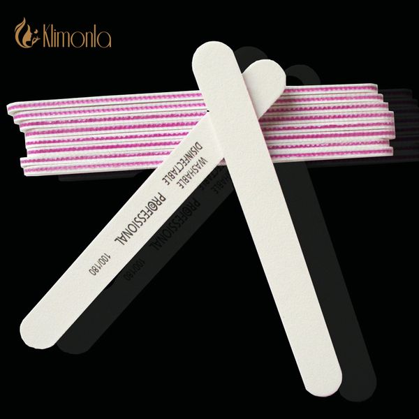 

10pcs white nail file 100/180 sandpaper nail art files pedicure manicure tools buffing uv gel polisher professional salon tools