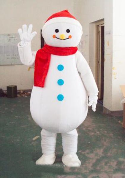 

2018 frosty snowman mascot costumes walking size snow man cartoon clothing christmas party dress ing, Red;yellow