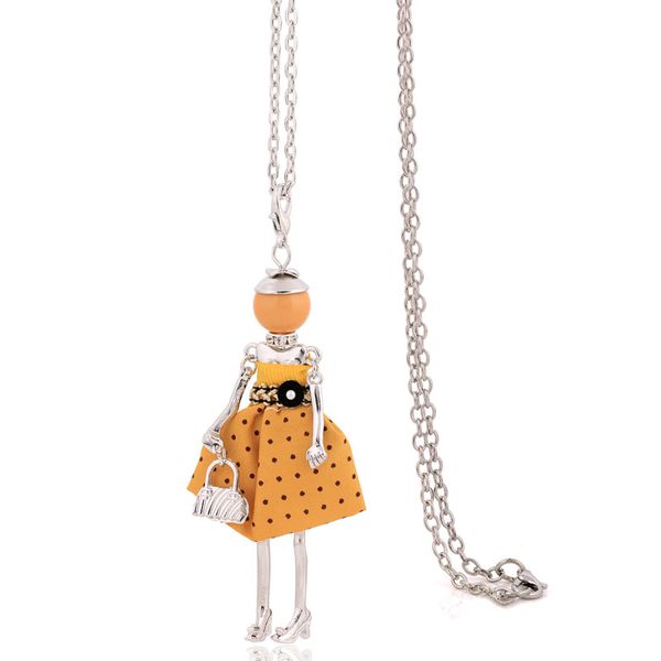 

2018 new statement long choker big necklaces & pendants cute chain lovely collar doll necklace women fashion jewelry wholesale, Silver