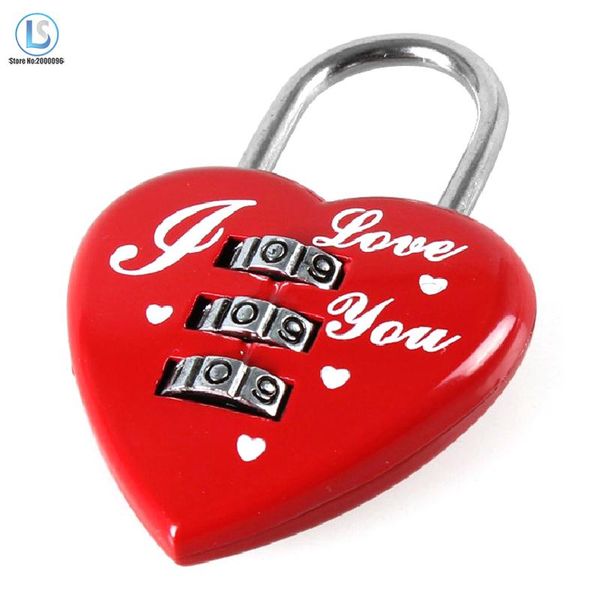 

love heart shape travel 3 digit code safe combination luggage password lock padlock suitcase travel luggage boxes safety a542