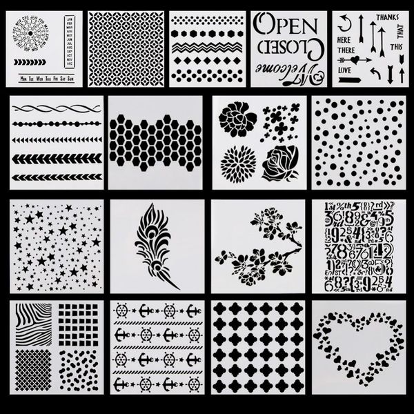 

hollow plastic painting stencils for diy spray hand painting wall decoration mould tools