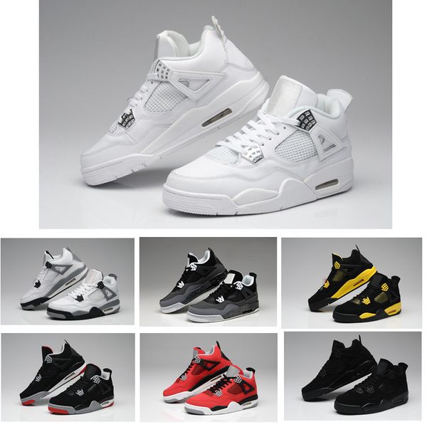 

4s basketball shoes 4 raptors white cement bull red black white chicago men women sneakers sports shoes us size 5.5-13, White;red