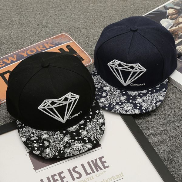 

2018 snapback hat diamond embroidered letters new men and women summer baseball caps casual outdoor flat sun protection hats, Blue;gray
