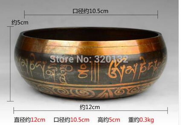 Бесплатная доставка Непальский йога выдающийся старый чакра тибетский поющая чаша 12 см диаметр Оптовая бронзовые чаши