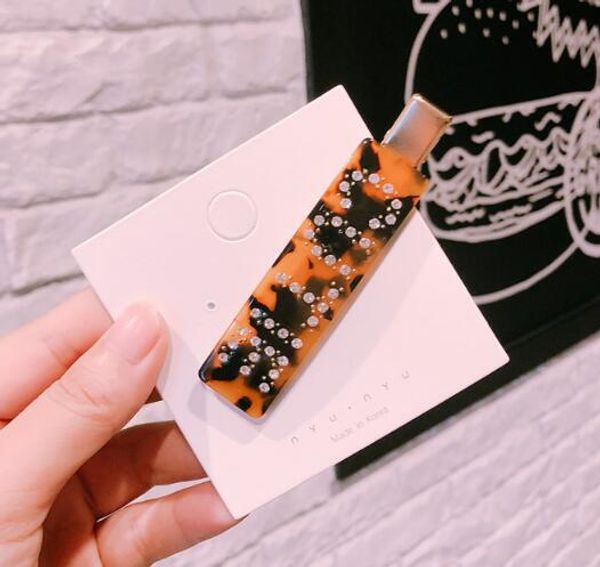 

Fashion Girl Leopard Print Barrette Crystal Letters CUTE Hair Clips Charm Acrylic Hair Clamps Hair Accessories