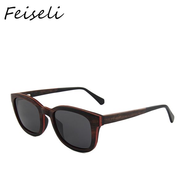 

feiseli vintage wooden style sunglasses brand women men wood sun glass, White;black