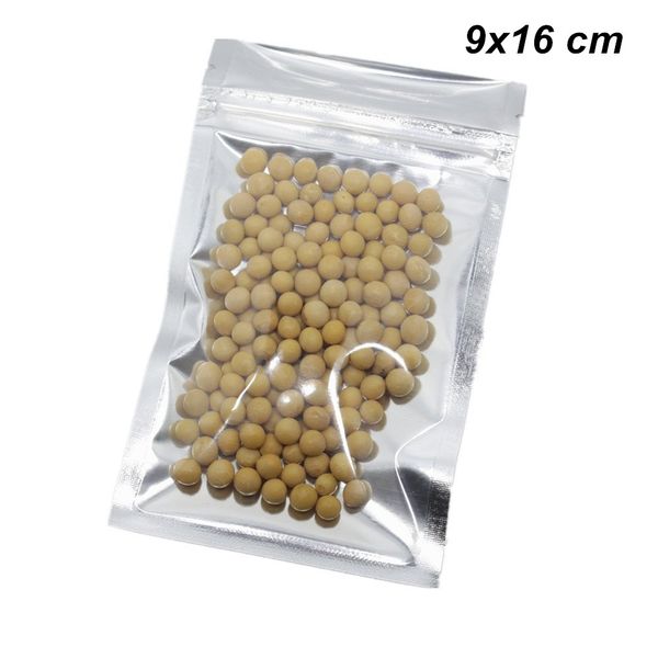 

9x16 см передняя ясно алюминиевой фольги resealable упаковка сумки для кофе чай порошок тепла sealable майларовая фольга для хранения упаков