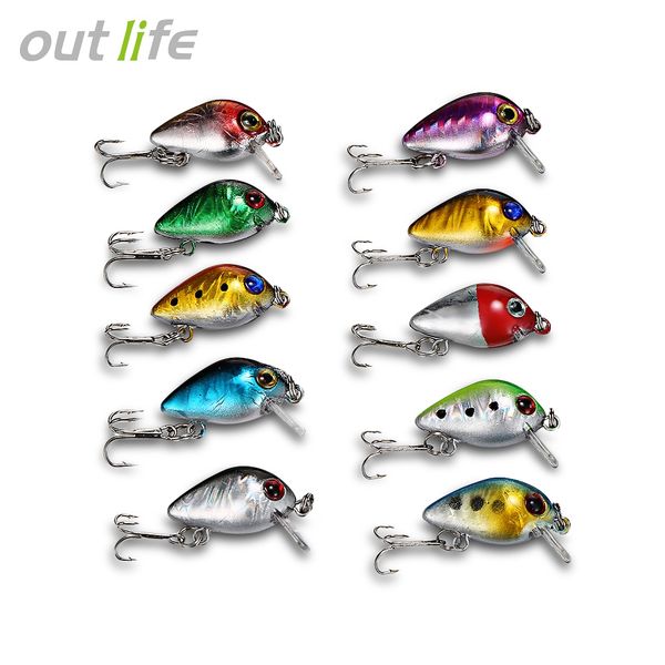 10PCS Lot de pêche Leurres Poisson crankbaits Bass Minnow Appâts Articulé Tackle crochet