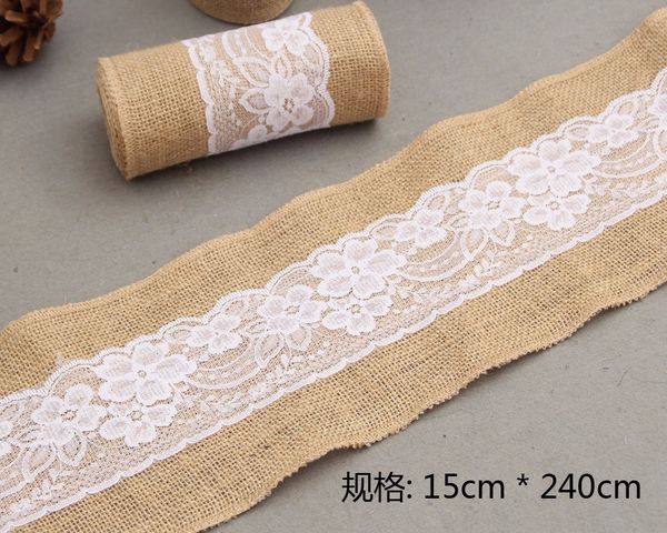 Mix Wholesale Natural Jute Burlap Lace Roll Wedding Chair