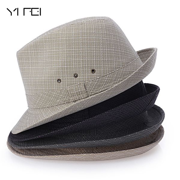 

summer men straw fedora hats chapeu masculino sun panama trilby caps linen jazz ing, Blue;gray