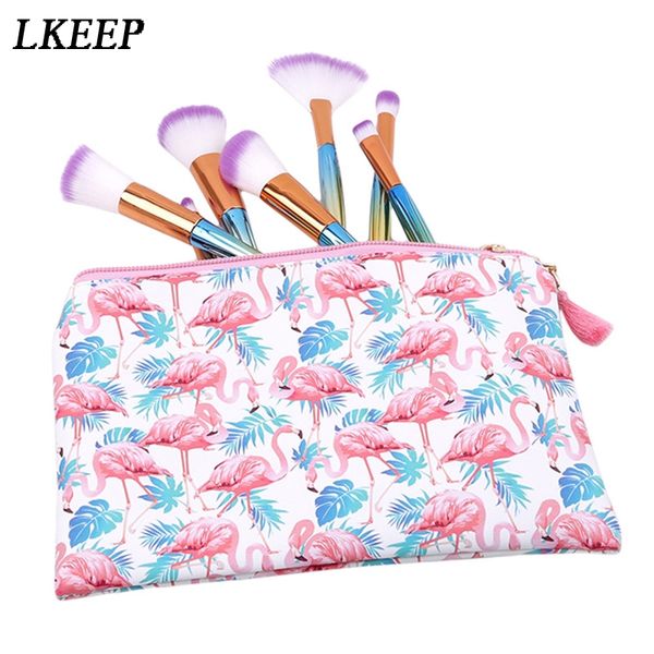 

2018 new arrive flamingo cosmetic bag women necessaire make up bag travel waterproof portable makeup toiletry