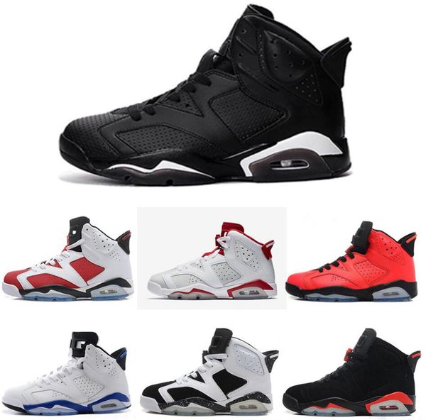 

6 carmine basketball shoes Classic 6s UNC black blue white infrared low chrome women men sport blue red oreo alternate Oreo black cat