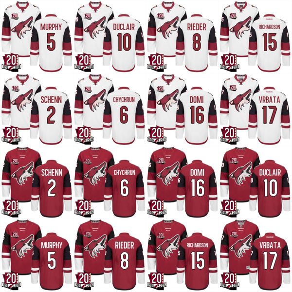 

Arizona Coyotes 20th Anniversary Hockey Jerseys 16 Max Domi 6 Jakob Chychrun Max Domi 10 Anthony Duclair Luke Schenn Kevin Connauton