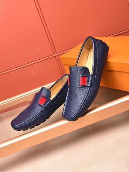 

gloria mens loafers casual walk gommino cow leather slip on drive dress business shoes ping eu38-46, Black