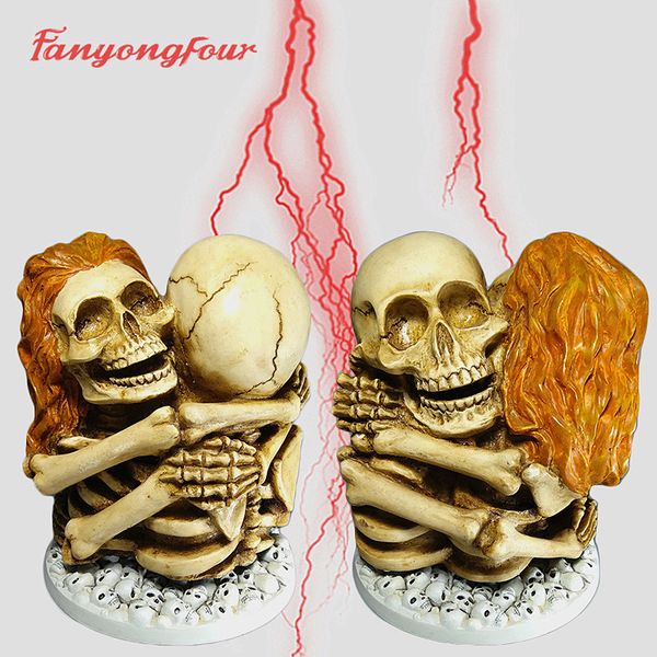 

3d skull couple silicone mold fondant cake mold resin gypsum chocolate candle candy mold ing