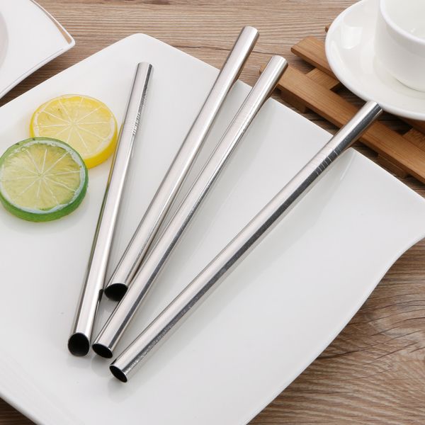 

stainless steel drinking straws straight tea juice straw kitchen bar accessories