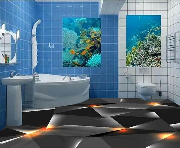 

пол обои для гостиной 3d черный трехмерный творческий пол пол обои для детской комнаты