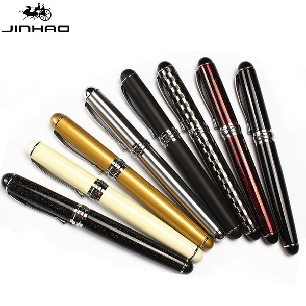 

jinhao x750 lacquered 15 colours with silver trim calligraphy nib fountain pen without pencil box luxury writing gift pens