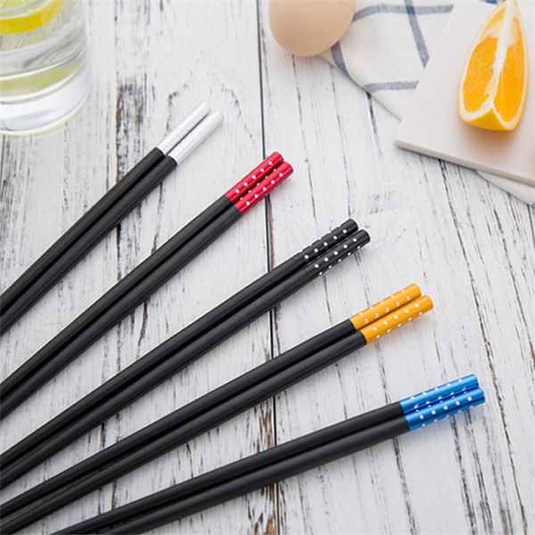 

reusable chopsticks metal chopsticks chinese alloy chopsticks black with well decorated end home restaurant l use