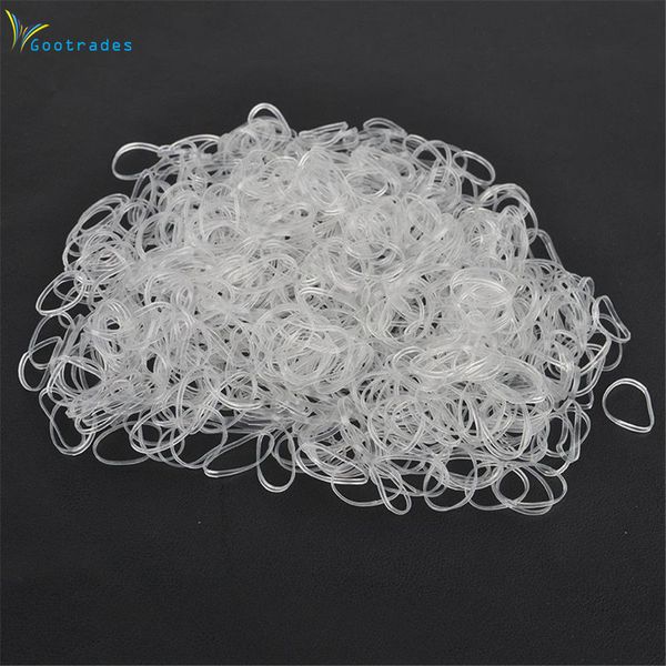 

gootrades 600 pcs clear ponytail holder elastic rubber band hair ties ropes rings useful