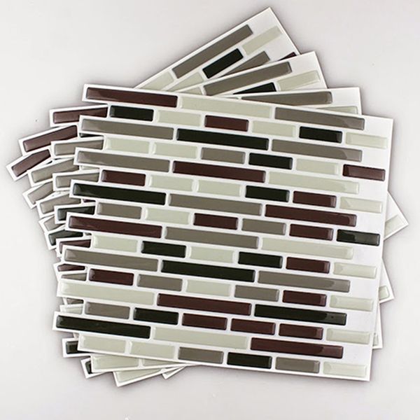 

4pcs home decor 3d tile pattern kitchen backsplash stickers mural wall decals