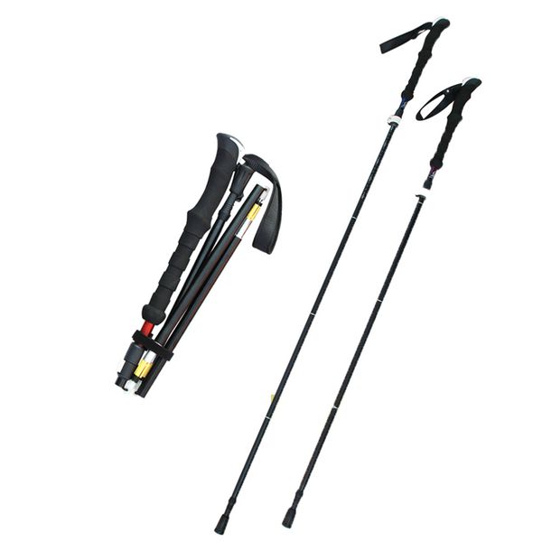 

nature hike aluminum alloy walking sticks 4 section adjustable canes foam handle adjustable alpenstock