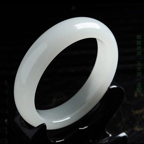 

tjp white cuff calcite jade beautiful sweet women charm bangle bracelet luck 58-62mm, Golden;silver