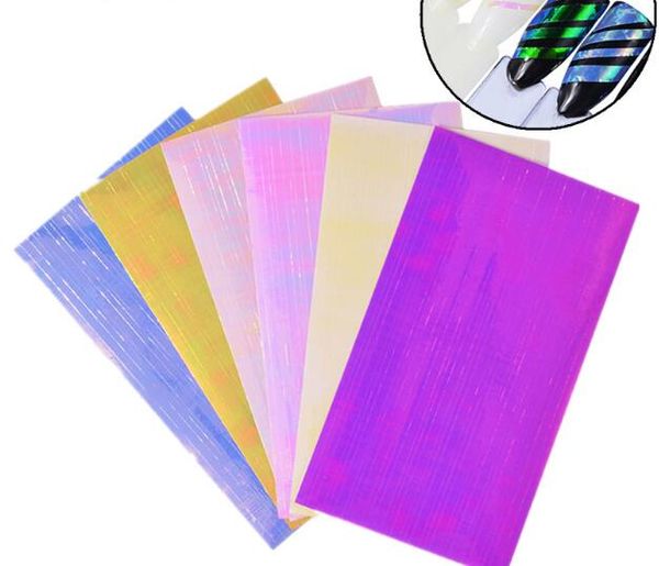 

2017 nail art лето ногтей лазерные наклейки наклейки русалка конфеты полосы бумажные ногти с клеем 6 смешанные, Black