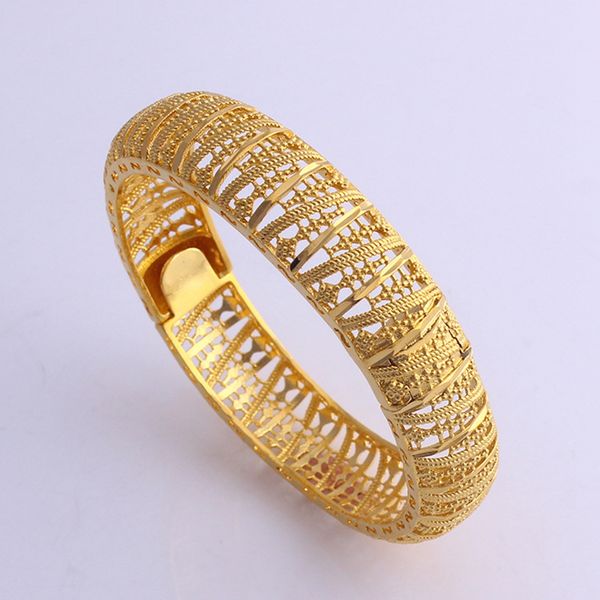 

womens bangle hollow bracelet 18k yellow gold filled fashion openable bangle wedding party jewelry gift, Black