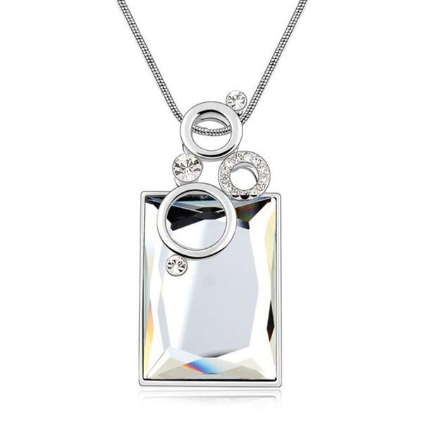 

women long necklaces fashion jewelry geometric big pendants korean sweater chains friendship party gift -8183, Silver